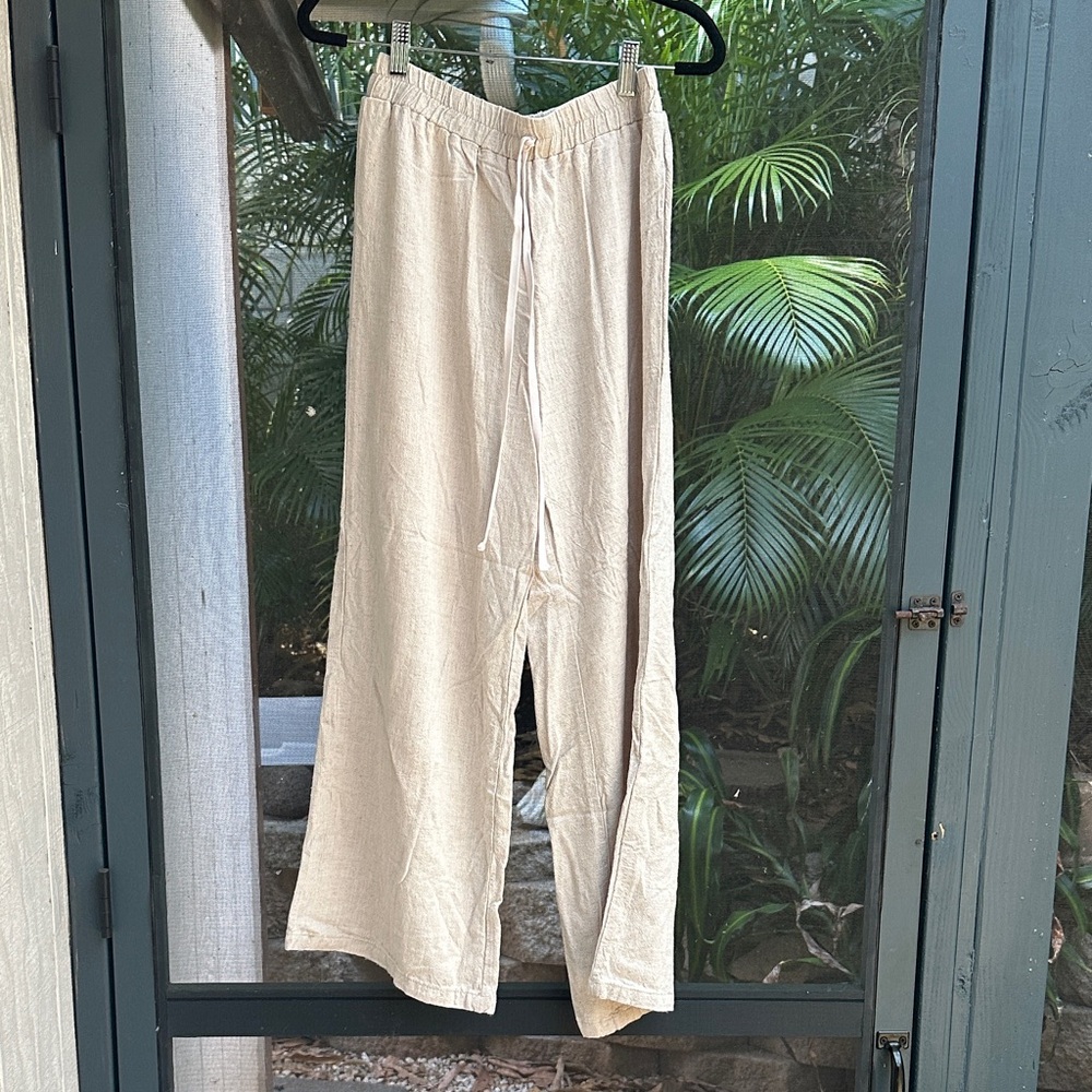 SHEIN Cream Wide-Leg Pants
